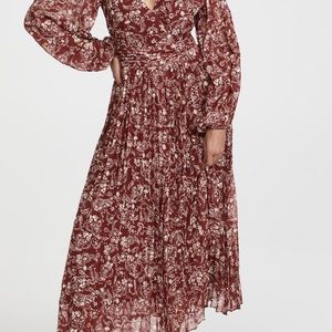 En Saison Paisley Print Pleated Dress
